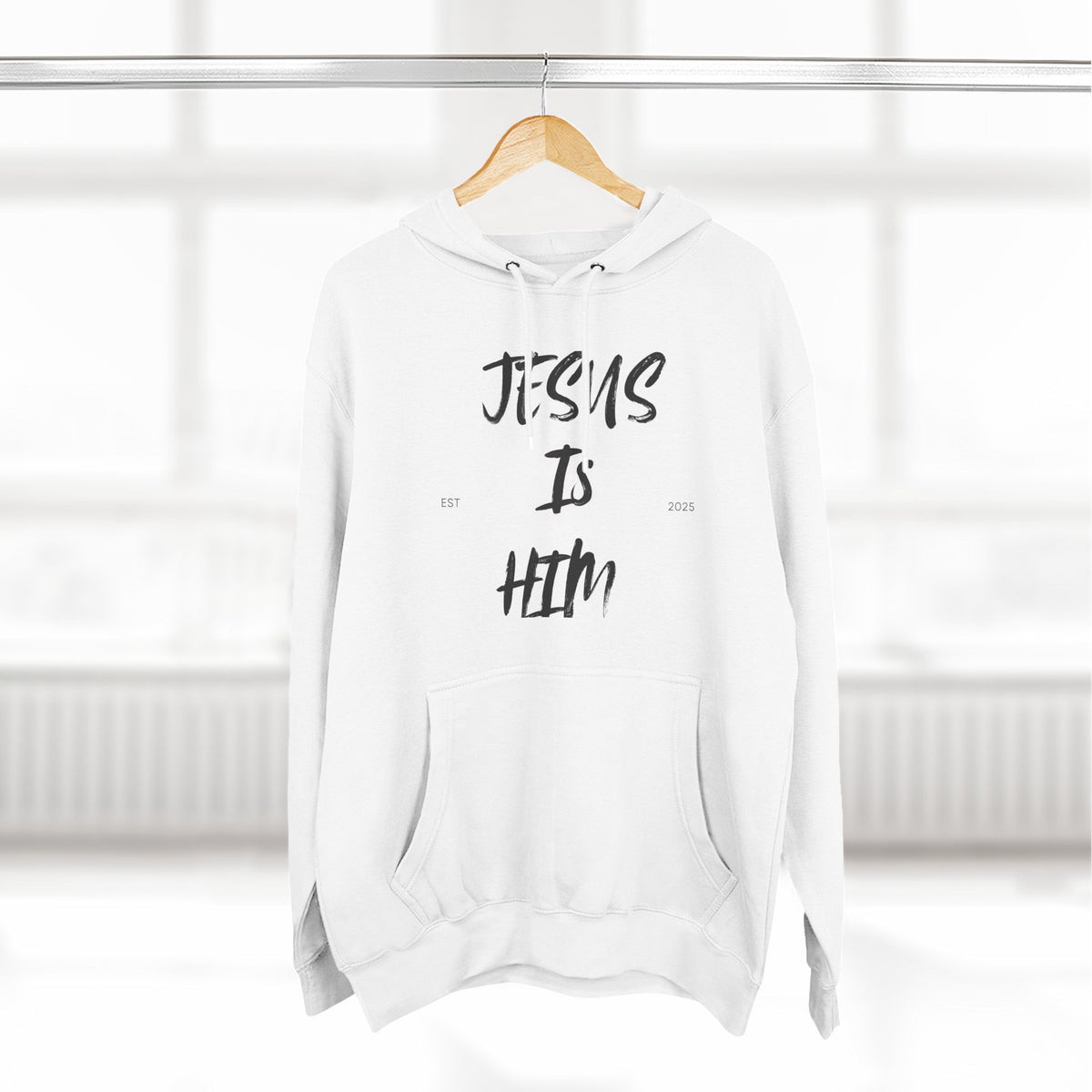 "Jesus Is Him" White Fleece Hoodie